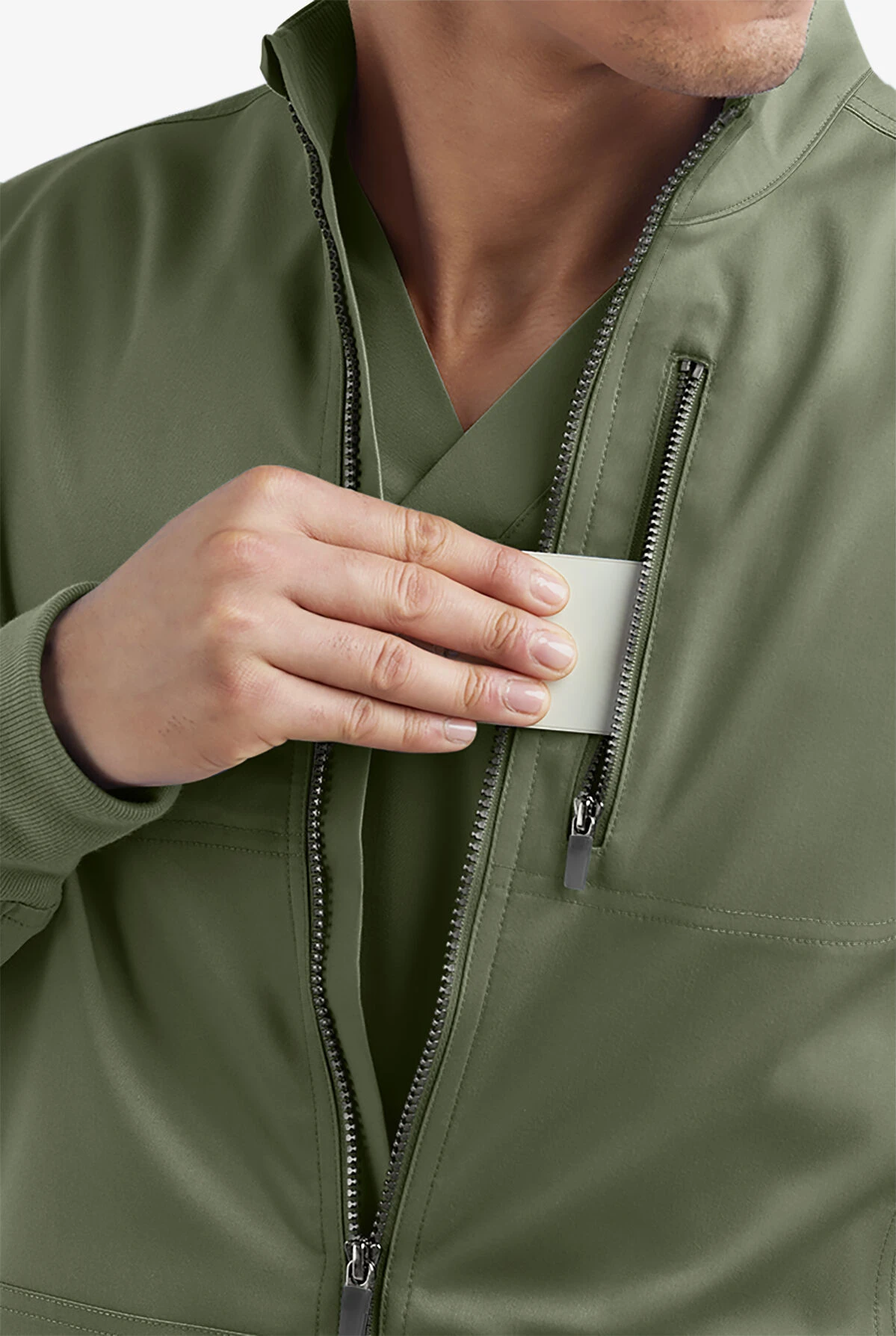 UA Advantage STRETCH Men's 4-Pocket Zip Front Warm-Up Scrub Jacket - Image 5