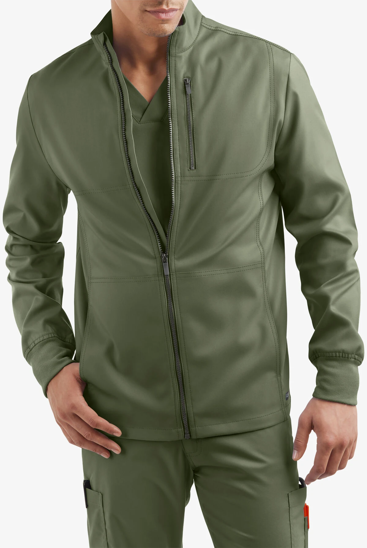 UA Advantage STRETCH Men's 4-Pocket Zip Front Warm-Up Scrub Jacket - Image 6