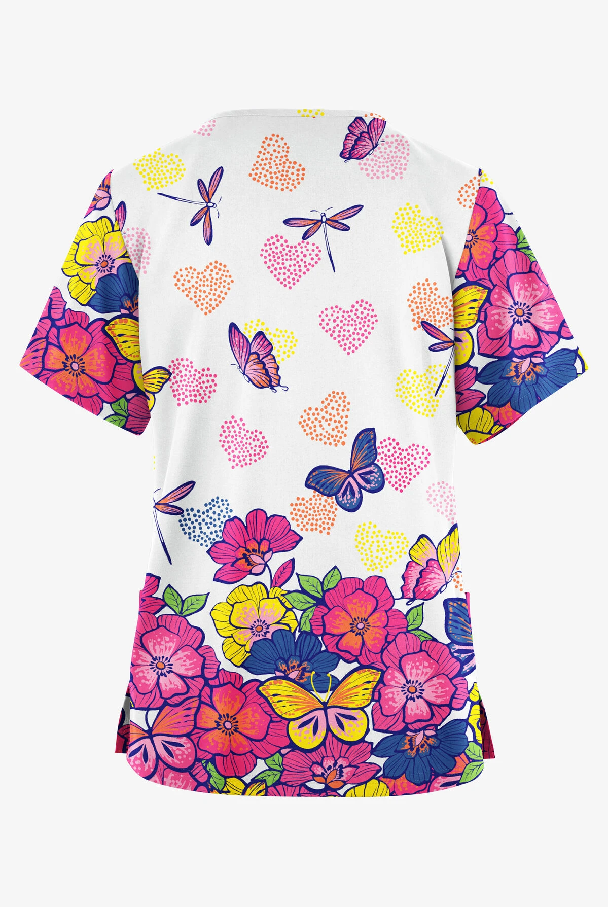 Butter-Soft Originals Butterfly Valley Women's 2-Pocket Classic Fit V-Neck Printed Scrub Top - Image 2