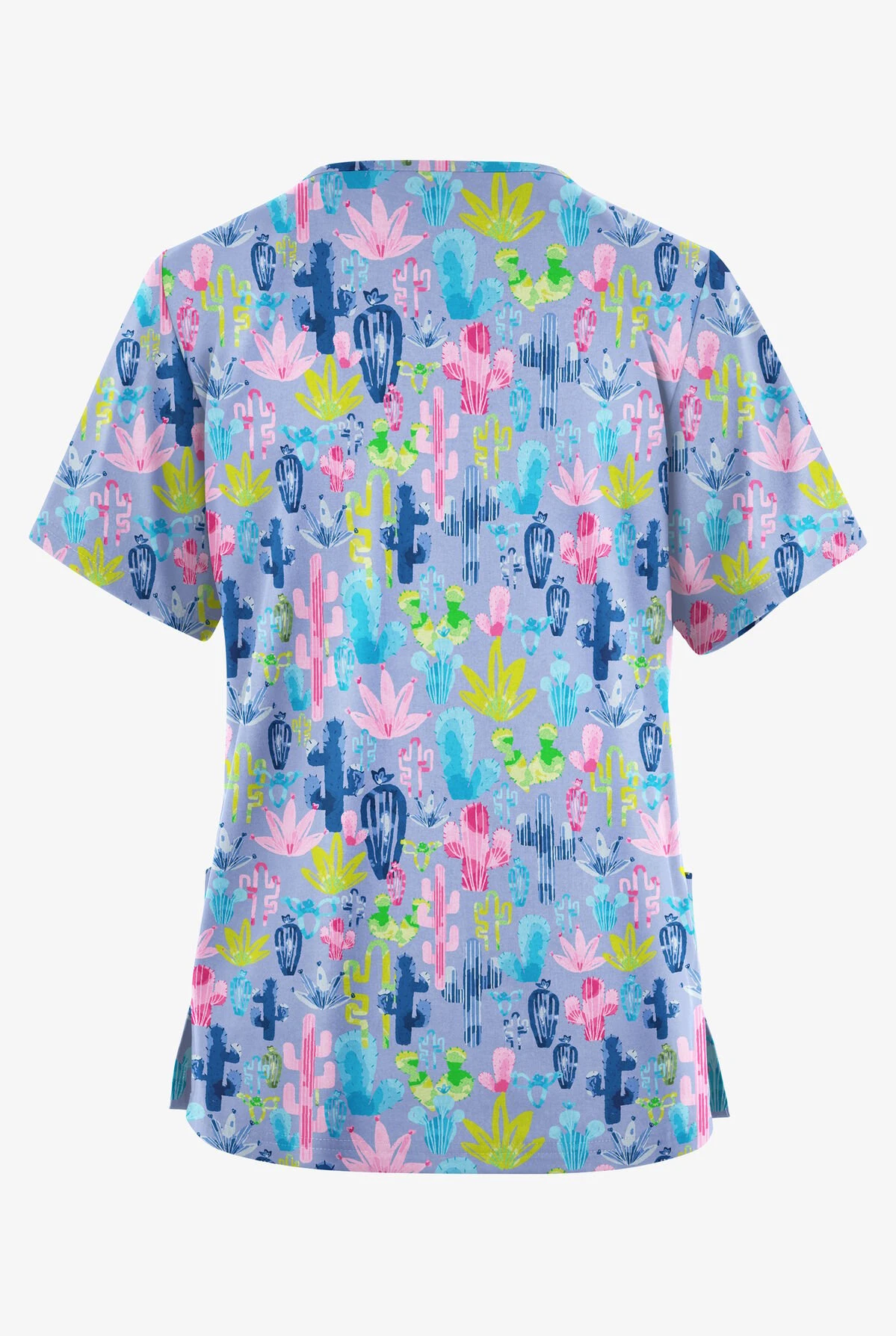 Butter-Soft Originals Desert Cactus Ceil Women's 2-Pocket Classic Fit V-Neck Printed Scrub Top - Image 2