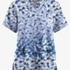 Butter-Soft Originals Garden Butterflies Ceil Women's 2-Pocket Classic Fit V-Neck Printed Scrub Top