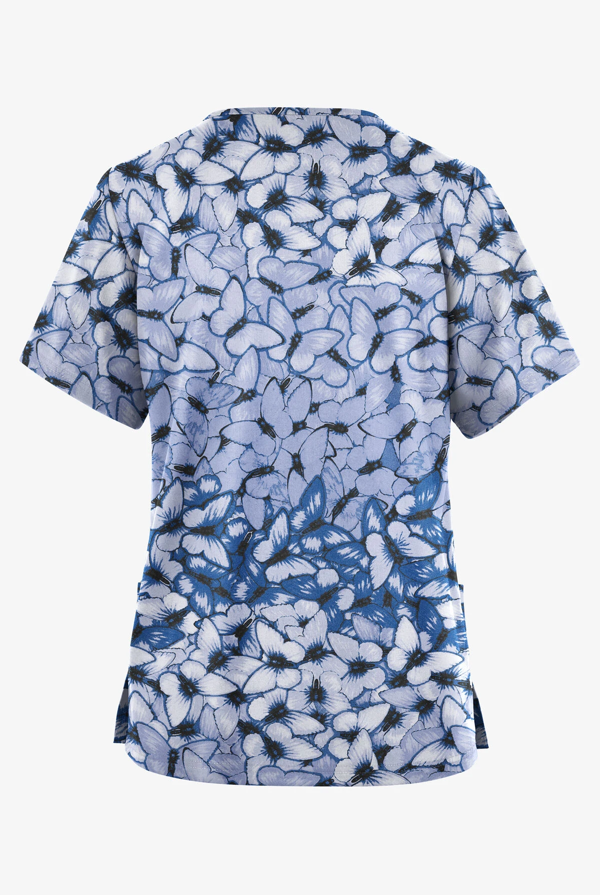 Butter-Soft Originals Garden Butterflies Ceil Women's 2-Pocket Classic Fit V-Neck Printed Scrub Top - Image 2