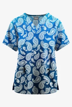 Butter-Soft Originals Paisley Gradient Women's 2-Pocket Classic Fit V-Neck Printed Scrub Top