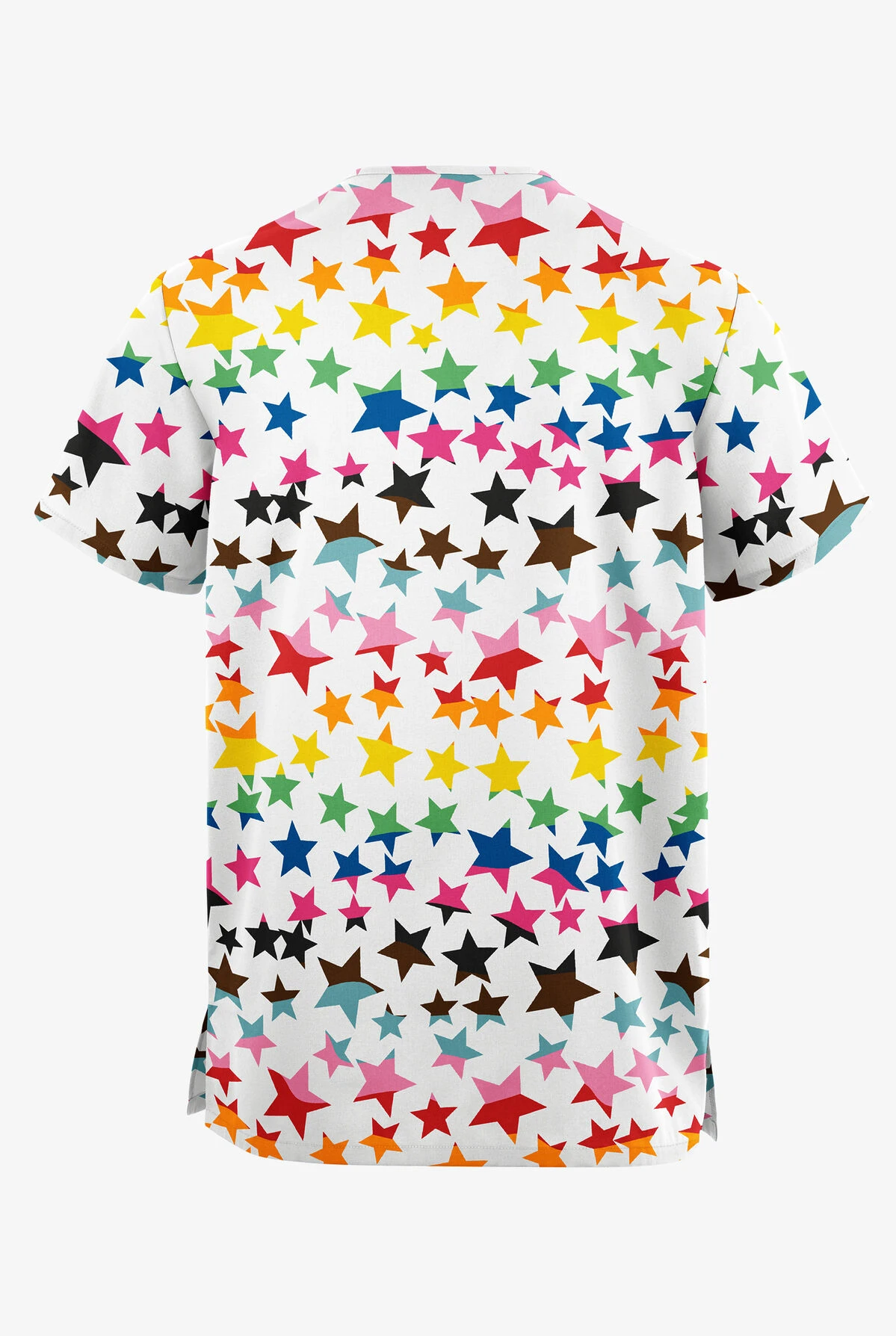Butter-Soft Originals Happy Stars Unisex 2-Pocket V-Neck Printed Scrub Top - Image 2
