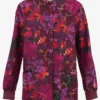 Butter-Soft Originals Autumn Park Wine Women's 3-Pocket Warm-Up Printed Scrub Jacket