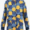 Butter-Soft Originals Sunflower Field Navy Women's 3-Pocket Warm-Up Printed Scrub Jacket
