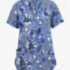 Butter-Soft Originals Imperial Jacobean Ceil Women's 6-Pocket Mandarin Collar Printed Scrub Top 