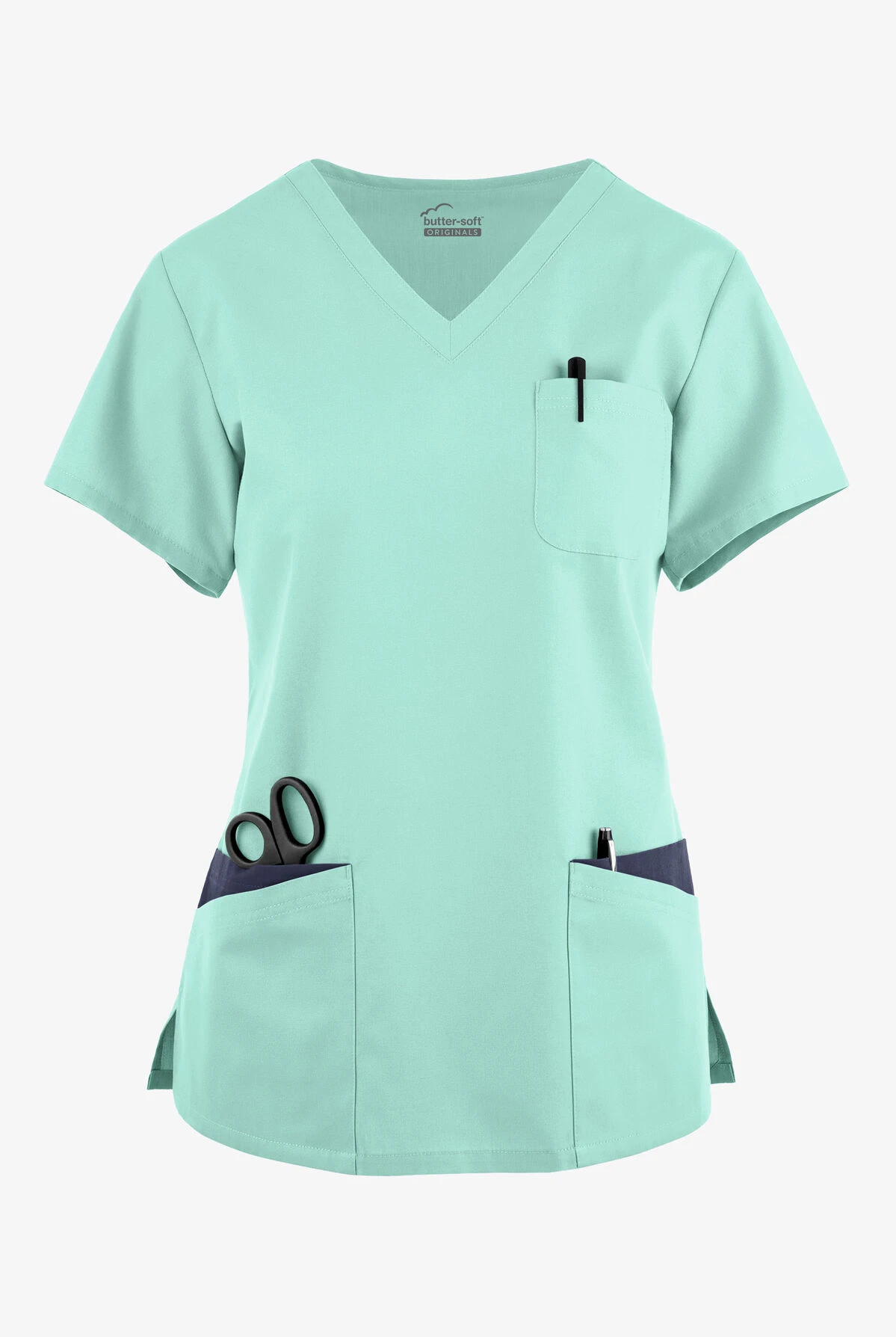 Butter-Soft Originals Women's 7-Pocket Rounded V-Neck Scrub Top