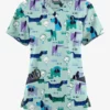 Butter-Soft Originals Meeting In The Park Women's 7-Pocket Rounded V-Neck Printed Scrub Top