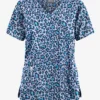 Butter-Soft Originals Jungle Mix Ceil Women's 3-Pocket Mock Wrap With Ties Printed Scrub Top