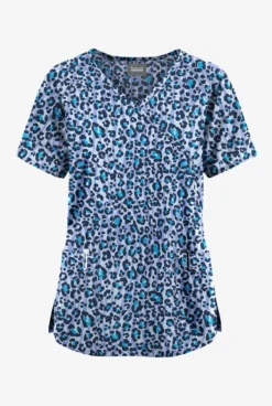 Butter-Soft Originals Jungle Mix Ceil Women's 3-Pocket Mock Wrap With Ties Printed Scrub Top