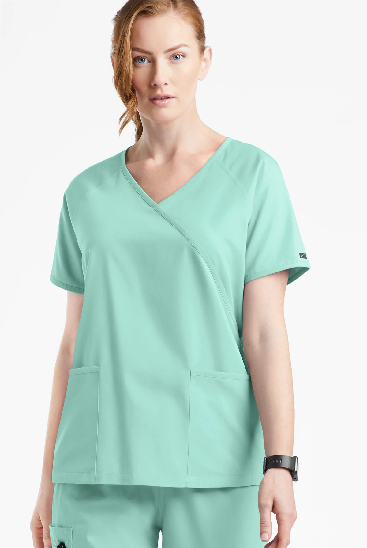 Butter-Soft Originals Women's 3-Pocket Mock Wrap Scrub Top - Image 2