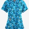 Butter-Soft Originals Groovy Geo Women's 4-Pocket Rounded V-Neck Printed Scrub Top 