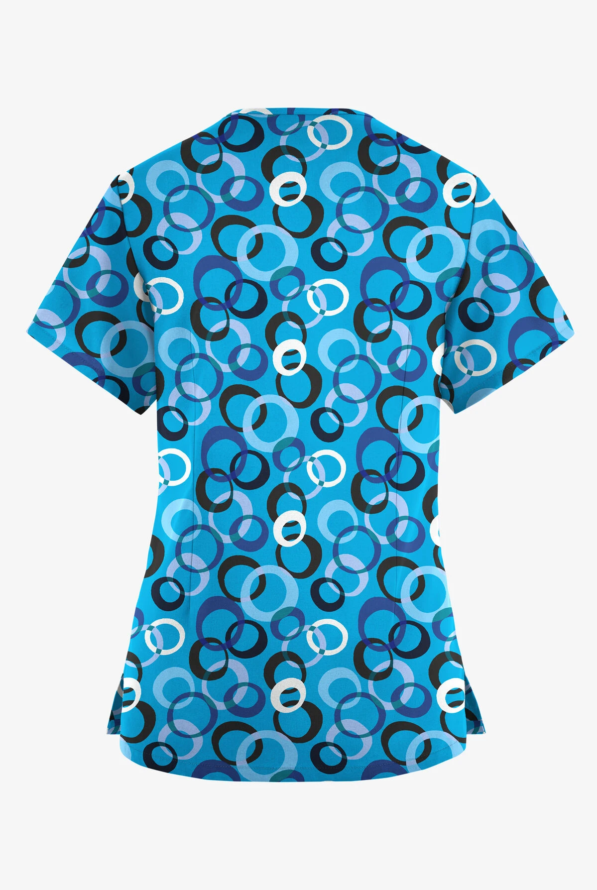 Butter-Soft Originals Groovy Geo Women's 4-Pocket Rounded V-Neck Printed Scrub Top - Image 2