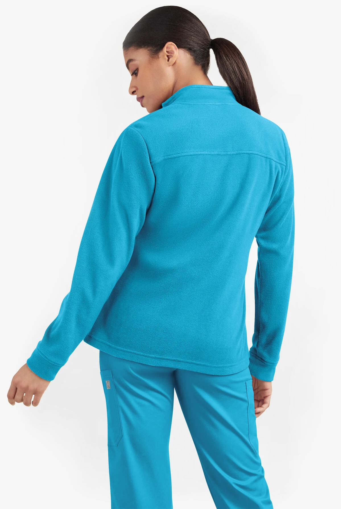 UA Butter-Soft STRETCH Women's 2-Pocket Zip Front Fleece Scrub Jacket - Image 2