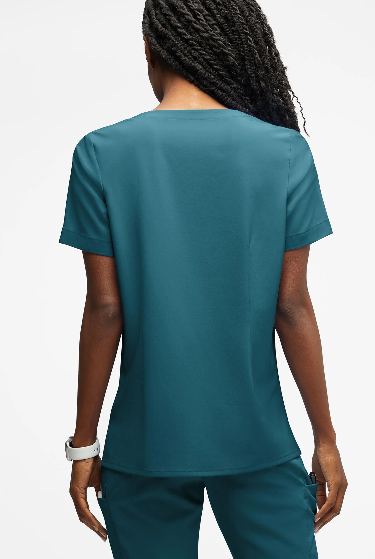 Easy STRETCH By Butter-Soft™ Women's Amber 4-Pocket Notch Neck Scrub Top - Image 3