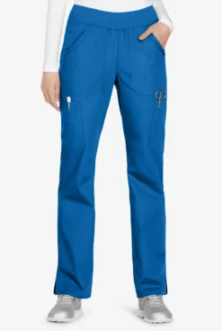 Cherokee Workwear Women's 6-Pocket Rib-Knit Waistband Pull-On Cargo Scrub Pants - Tall