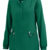 Cherokee Workwear Revolution Women's 3-Pocket STRETCH Snap Front Scrub Jacket