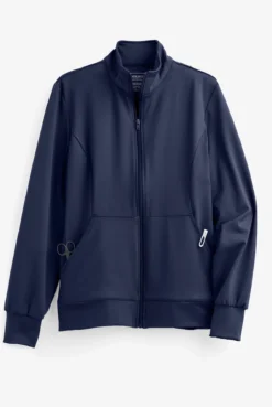 Cherokee Workwear Revolution Women's 3-Pocket STRETCH Fleece Inner Zip Front Scrub Jacket