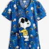 Cherokee Tooniforms Peanuts I'm Cool Women's 3-Pocket V-Neck Print Scrub Top