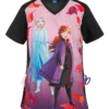 Cherokee Tooniforms Disney Frozen 2 Women's 1-Pocket V-Neck Print Scrub Top