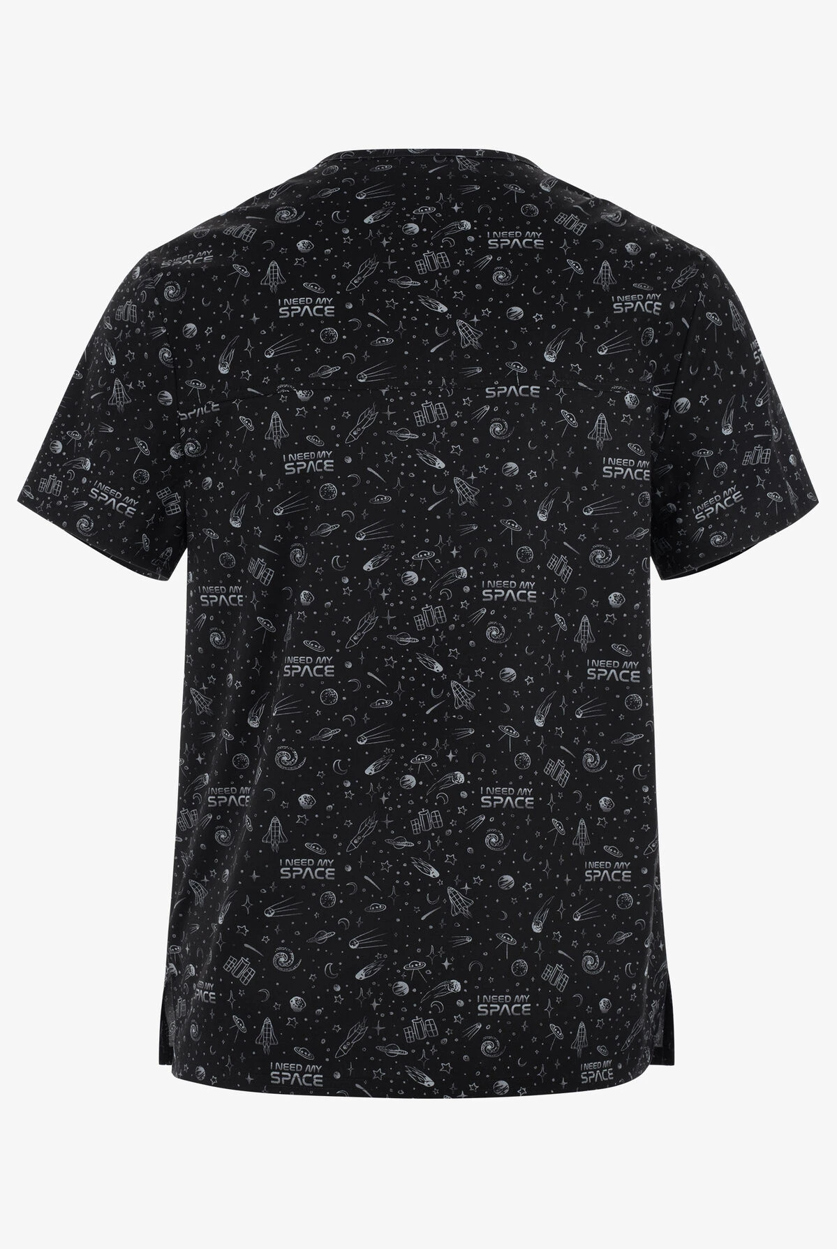 Cherokee Genuine Need My Space Men's 1-Pocket STRETCH V-Neck Print Scrub Top - Image 2