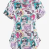 Cherokee Tooniforms Let's Go Hello Kitty Women's 2-Pocket STRETCH Notch Neck Print Scrub Top
