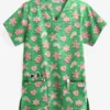 UA Gingerbread Cookies Gecko Women's 3-Pocket V-Neck Print Scrub Top