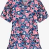 UA Lota' Love Royal Women's 3-Pocket V-Neck Print Scrub Top