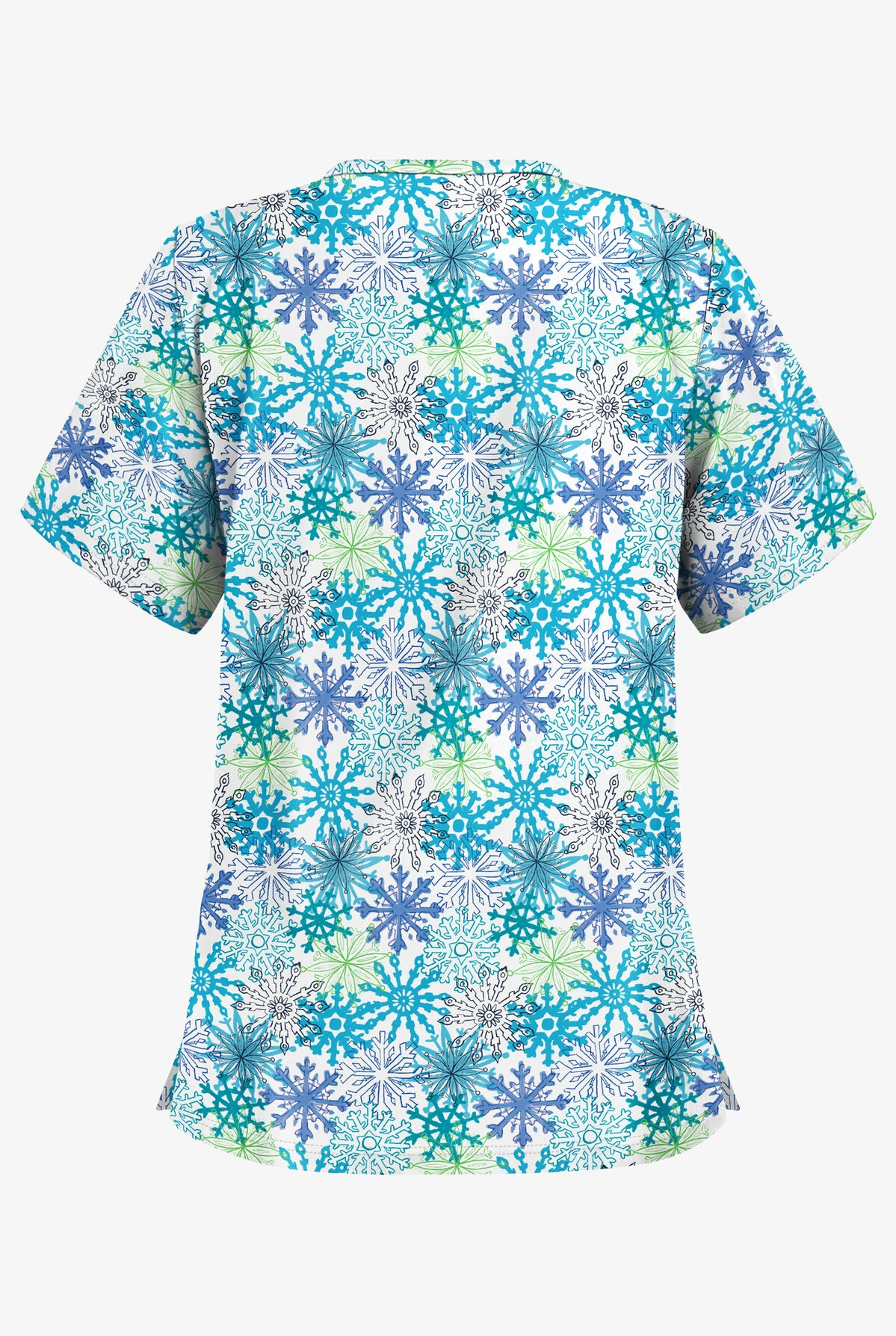 Butter-Soft Frozen Night Women's 2-Pocket Relaxed Fit V-Neck Print Scrub Top - Image 2