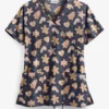 UA Gingerbread Cookies Granite Women's 2-Pocket Mock Wrap Print Scrub Top