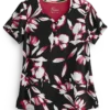 Healing Hands Premiere Isabel Exquisite Floral Women's 2-Pocket V-Neck Print Scrub Top