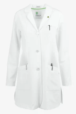 Healing Hands White Coat Modernist Women's 35" 3-Pocket STRETCH Lab Coat