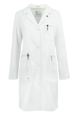 Healing Hands White Coat Minimalist Women's 37 ½" 5-Pocket STRETCH Lab Coat