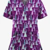 UA Butter-Soft STRETCH Wintertime Eggplant Women's 2-Pocket V-Neck Printed Scrub Top