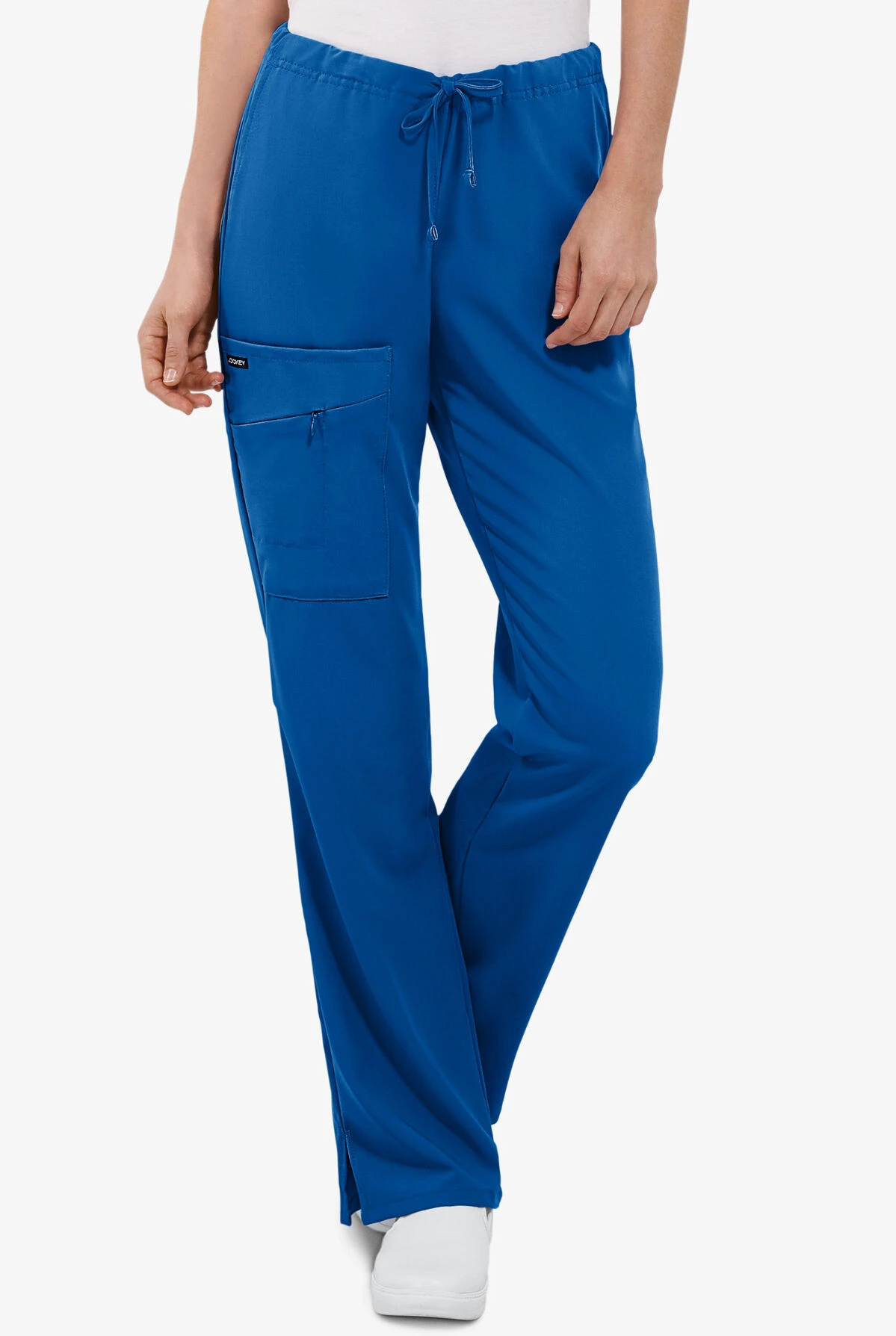 Jockey Women's 4-Pocket STRETCH Back Elastic Drawstring Cargo Scrub Pants - Petite