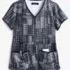 Koi Lite™ Houndstooth Platinum Eve Women's 2-Pocket Y-Neck Print Scrub Top