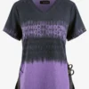 Koi Basics Cali Tie Dye Charcoal/Heather Wisteria V-Neck Print Scrub Top
