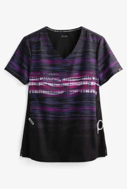 Koi Lite⢠Tie Dye Ombre Women's 2-Pocket V-Neck Print Scrub Top