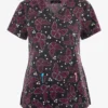Koi Lite Starry Butterflies Women's 2-Pocket STRETCH V-Neck Print Scrub Top