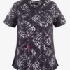 Koi Lite™ Raquel Tribal Tie Dye Women's 2-Pocket Mock Wrap STRETCH Print Scrub Top