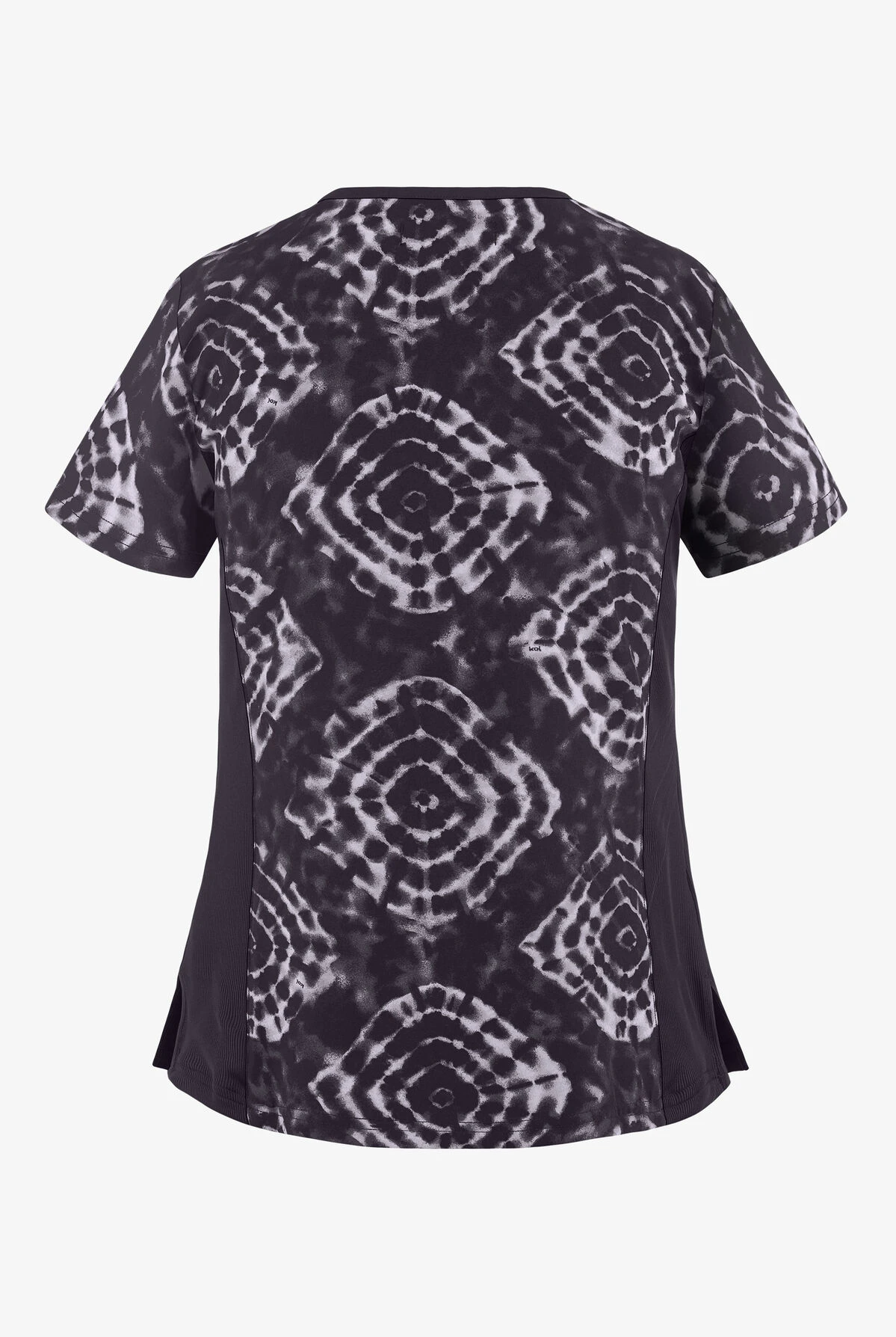 Koi Lite⢠Raquel Tribal Tie Dye Women's 2-Pocket Mock Wrap STRETCH Print Scrub Top - Image 2