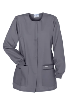 Landau Women's 4-Pocket Front Snap Closure Warm-Up Scrub Jacket