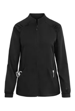 Med Couture Touch Women's 4-Pocket STRETCH Raglan Sleeve Zip Front Scrub Jacket