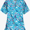 UA Butter-Soft Unicorn Adventure Turquoise Women's 2-Pocket V-Neck Print Scrub Top