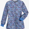 Butter-Soft Baku Paisley Ceil Women's 2-Pocket Warm Up Print Scrub Jacket