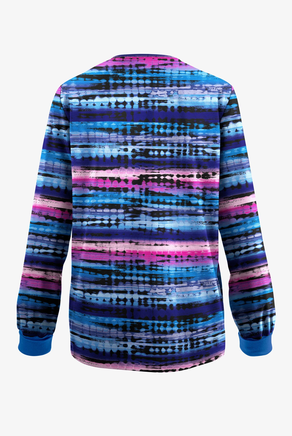 Butter-Soft Originals Rio Stripe Women's 3-Pocket Warm-Up Printed Scrub Jacket - Image 2