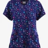 Butter-Soft Originals Summer Starburst Navy Women's 6-Pocket Scallop Neck Printed Scrub Top 