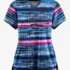 Butter-Soft Originals Rio Stripe Women's 2-Pocket Scallop Neck Printed Scrub Top