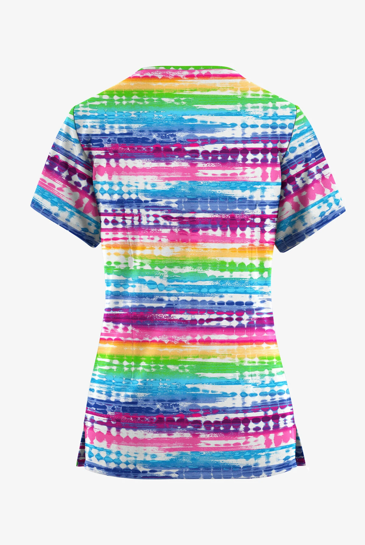 Butter-Soft Originals Rio Stripe Women's 7-Pocket Curved V-Neck Printed Scrub TopĀ - Image 2